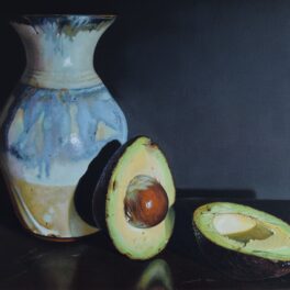 Still Life with Vase and Avocado by Jane Cruickshank