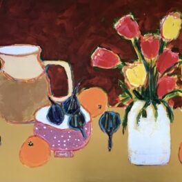 Tulips, Jug & Fruit by Claire MacLellan