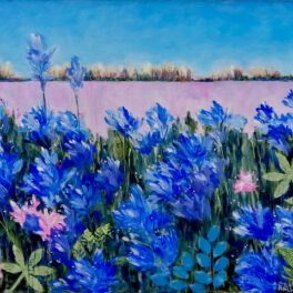 Cammo Blue Field by Jean Hall
