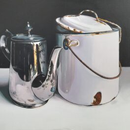 Still Life with Silver & Enamel by Jane Cruickshank