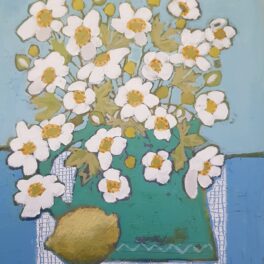 Japanese Anemones and a Lemon by Alison Dickson