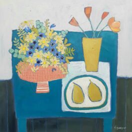 Pears and Summer Flowers by Alison Dickson