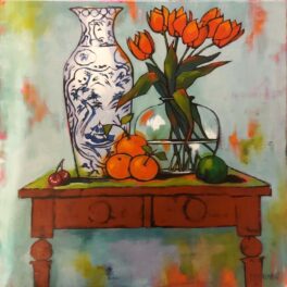 Red Tulips and a Chinese Vase by Lex McFadyen