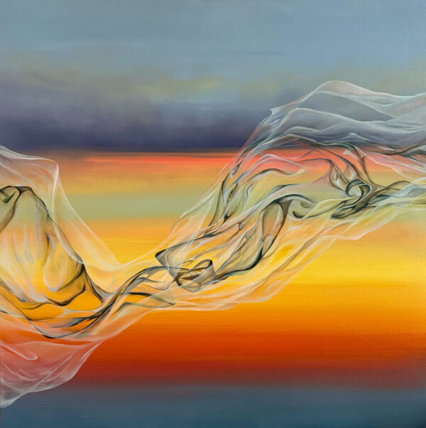 Dawn Spence, The Whisper, Oil on canvas, 75x75cm, 80X80CM, £1300