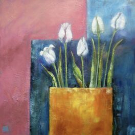 White Tulips by Linda Kinsman-Blake