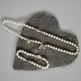 Pearls & Silver Leaves Bracelet by Robyn Kinsman-Blake