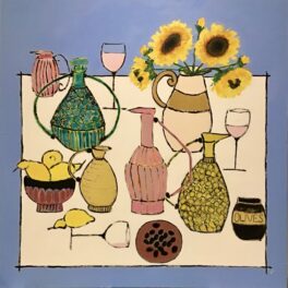 Jugs, Sunflowers & Wine by Claire MacLellan